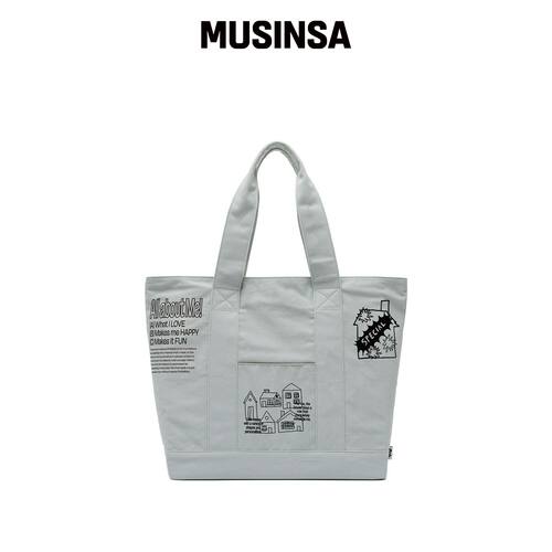 ISTKUNST [IKXSUH] CANVAS TOTE BAG_GREY(IK2DM韩国官网直邮进口