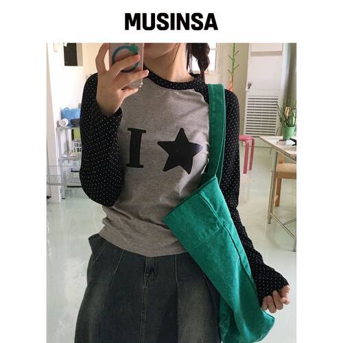 VIVA LA VIDA ILOVE 圆点长袖T恤 秋穿搭MUSINSA韩国官网直邮进口