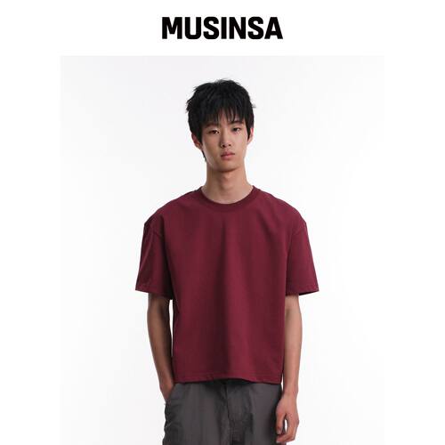 DIVEIN UNIFORM CROP T恤（酒红色） MUSINSA韩国官网直邮进口