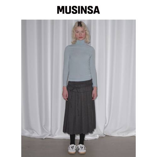 MARGARIN FINGERS STRING PLEATS SKIRT (CHARCO韩国官网直邮进口