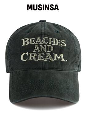 BEACHESANDCREAM 大logo Cation球帽-深绿色 MUS韩国官网直邮进口