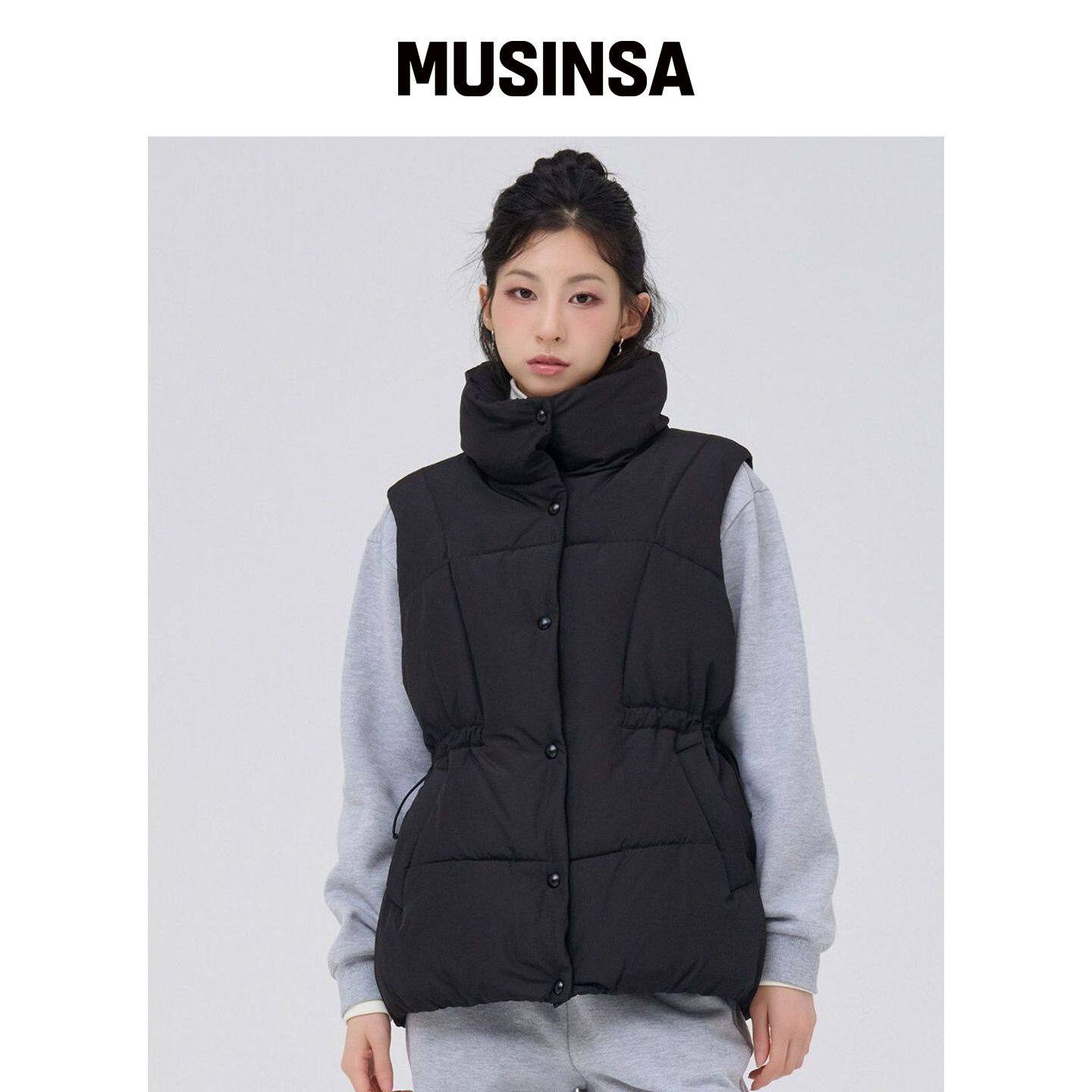 CHASECULT 女性高领蓬松背心-黑色 MUSINSA韩国直邮官方正品