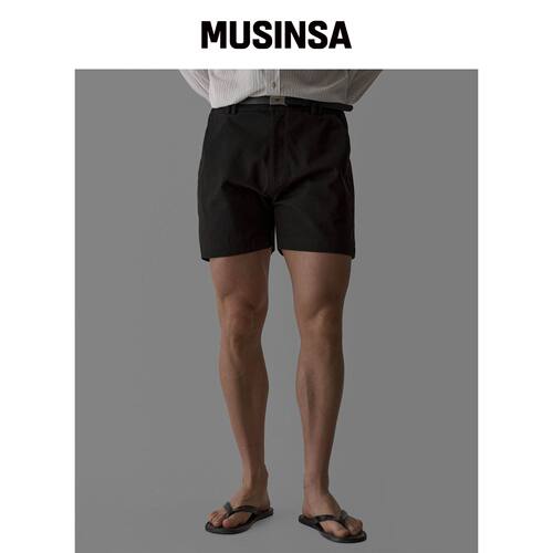 BOWLOW PRODUCT 黑色 cropped chinos shorts MU韩国官网直邮进口