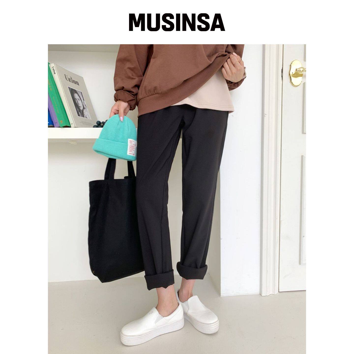BBAEBBAE 紧致弹力绑带黑色西装裤 MUSINSA韩国直邮官方正品