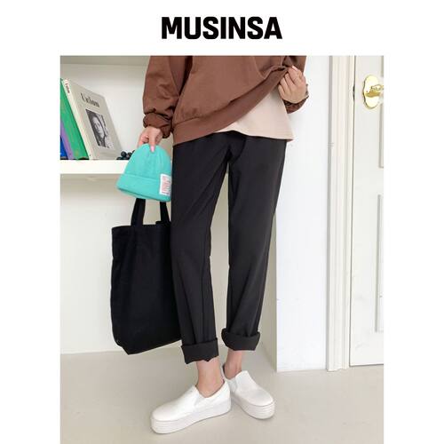BBAEBBAE 紧致弹力绑带黑色西装裤 MUSINSA韩国直邮官方正品