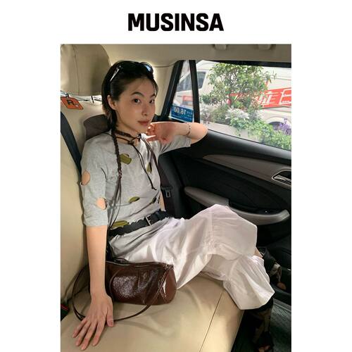 MA JOURNEE 洞洞细节T恤_混色 MUSINSA韩国官网直邮进口