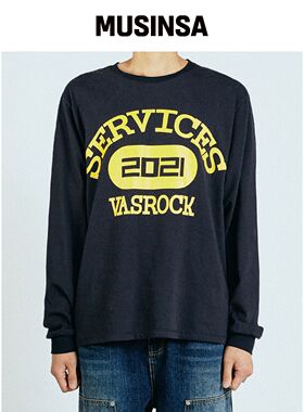 VASROCK 拱形LOGO长袖深海蓝 MUSINSA韩国官网直邮进口