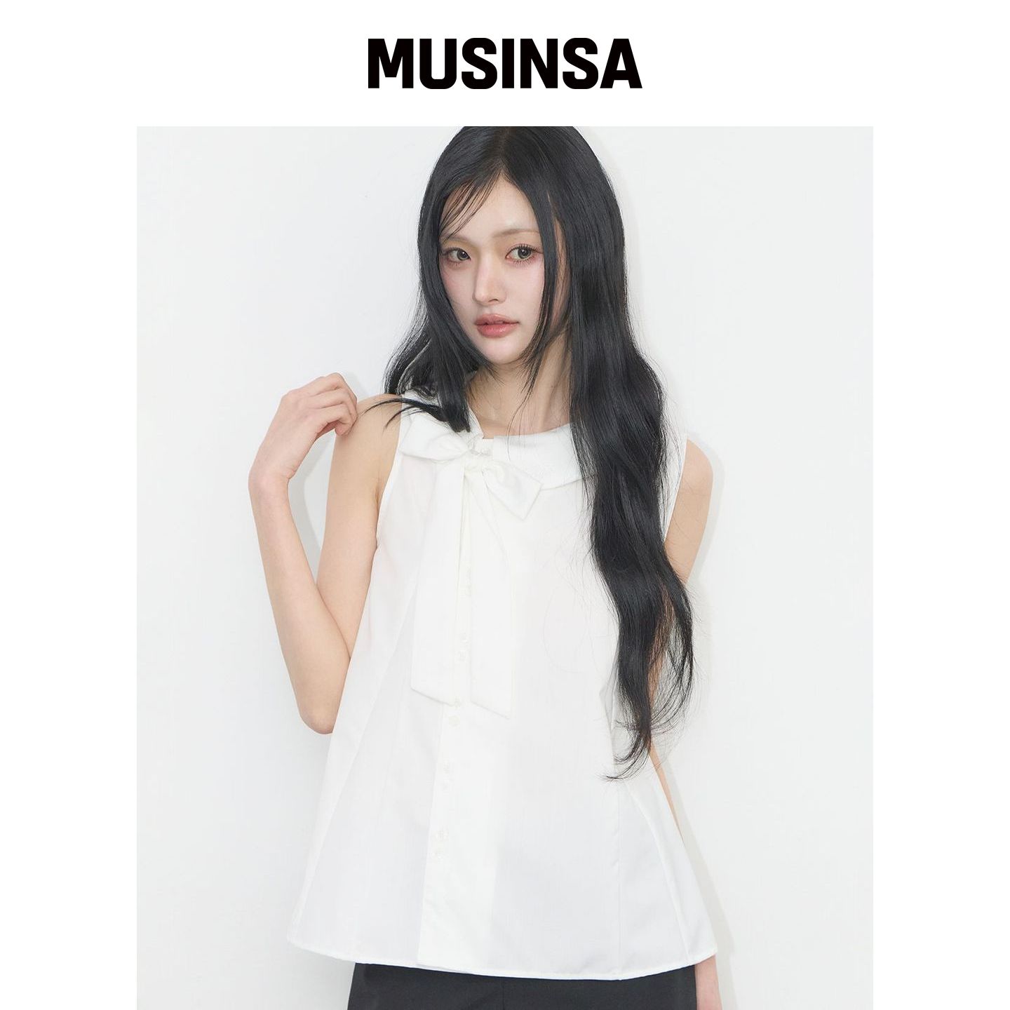 ILLIGO 罗普喇叭衫白色简约无袖背心上衣MUSINSA韩国直邮官方正品