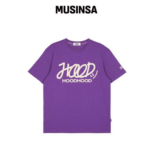 HOODHOOD 签名logo短袖T恤 紫色 MUSINSA韩国官网直邮进口