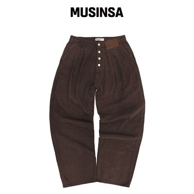 HUEY Receipt Washed Curved Pants Brown MUSIN韩国官网直邮进口