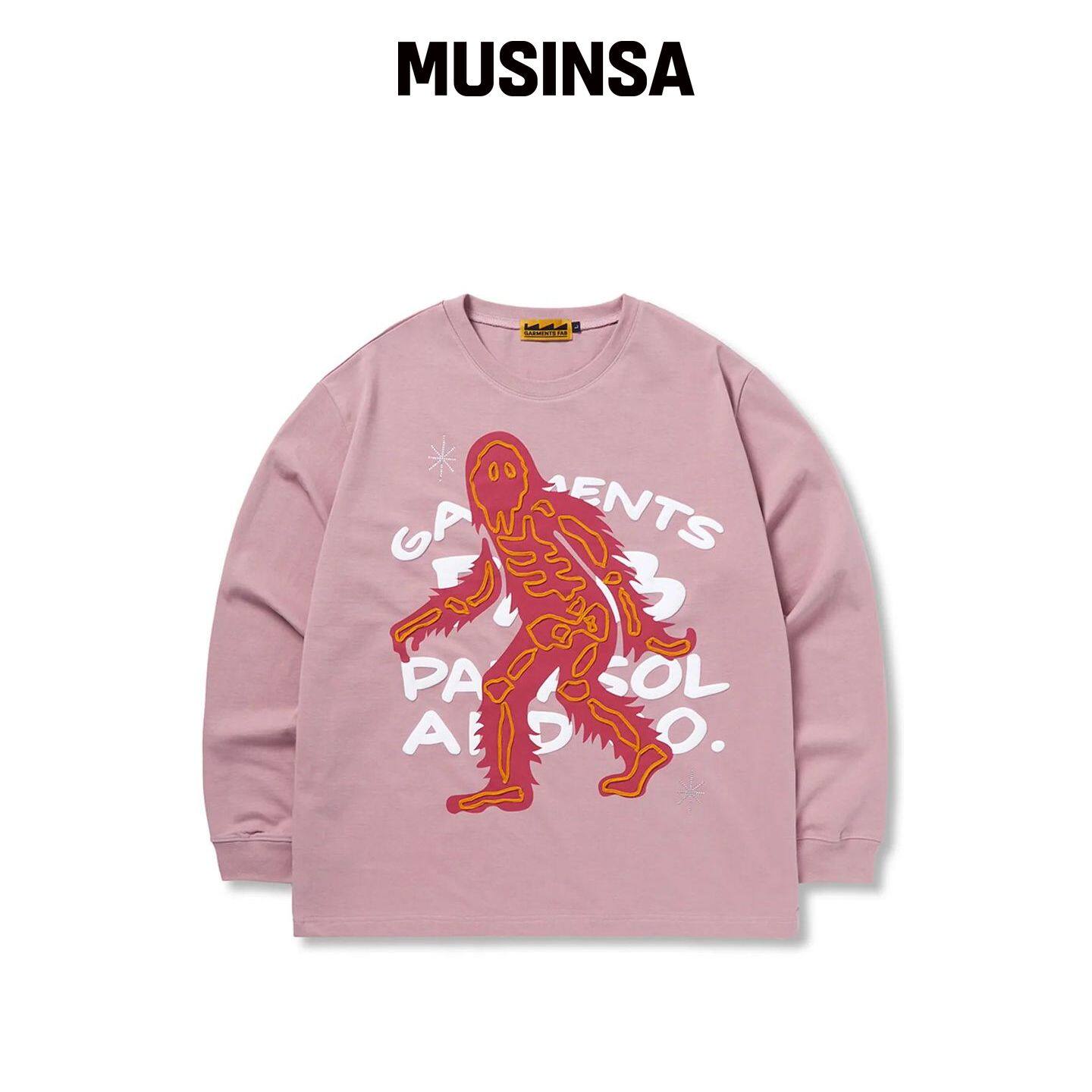 GARMENTS FAB 手工刺绣骷髅长袖衫(深粉色) MU韩国官网直邮进口