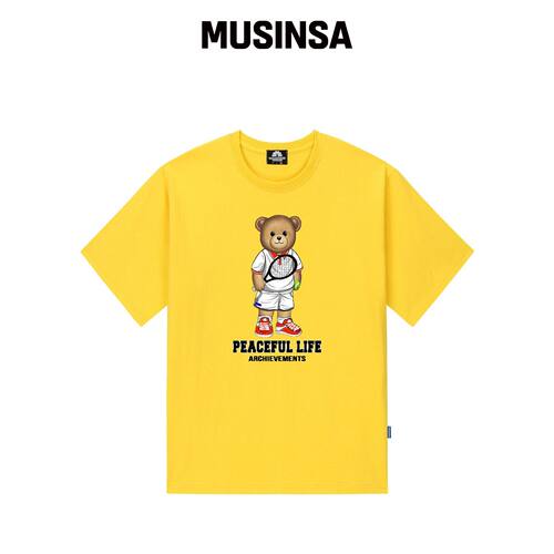 TRIPSHION TENNIS STANDING BEAR T恤 - 黄色韩国官网直邮进口