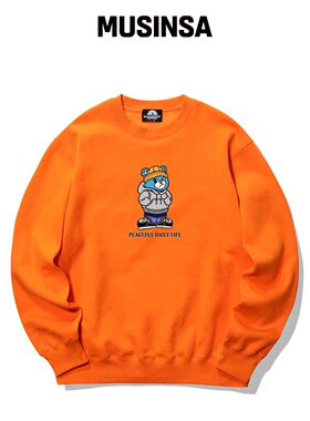 TRIPSHION CITY BEAR GRAPHIC 圆领颈部 - 橙色韩国官网直邮进口