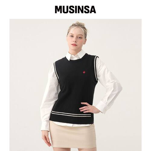 BHPOLOCLUB 女性双线圆领马甲 TK064 MUSINSA韩国直邮官方正品