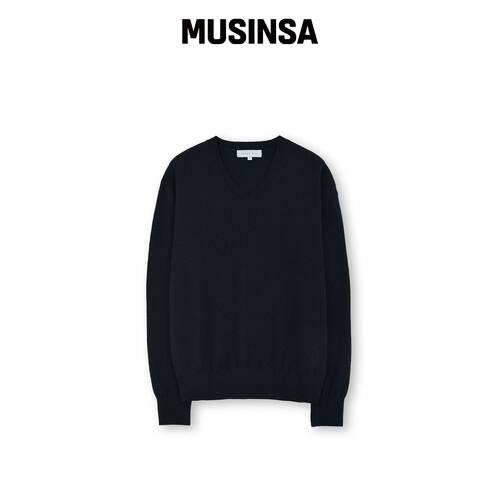 BROWNYARD EXTRA SUPER FINE VNECK 针织，黑色 韩国官网直邮进口