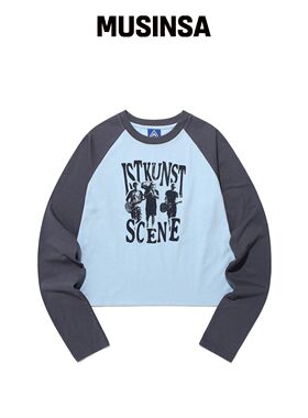 ISTKUNST SCENE BAND RAGLAN 长袖T恤_BLUE(IK2F韩国官网直邮进口