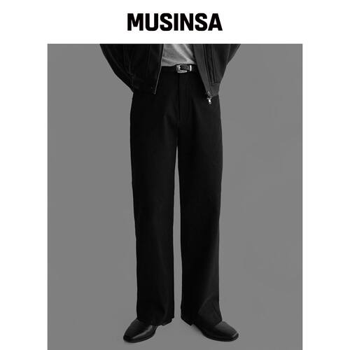 BOWLOW PRODUCT 弹力棉半喇叭裤 [黑色] MUSINSA韩国官网直邮进口