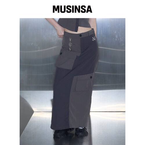 MUCENT SHADE 套装拼色口袋长款裙子 MUSINSA韩国官网直邮进口