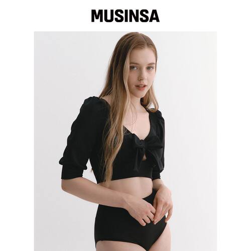 SALTY FLOWER 丝带气球上衣黑色韩国官网直邮进口MUSINSA