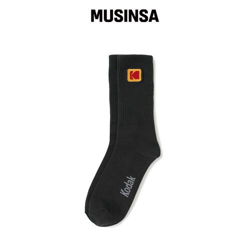 KODAK COLORPLUS 迷你logo 中筒袜 炭灰色 MUSIN韩国官网直邮进口