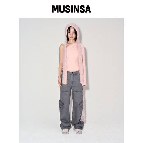 DEBBY UPPER ELOISE CARGO WIDE JEANS_GRAY韩国官网直邮进口