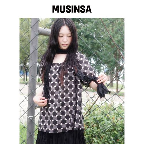 KOOKEESEE EVE 波浪褶皱长围巾 (VLACK) MUSINSA韩国官网直邮进口
