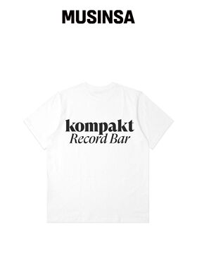 KOMPAKT RECORD BAR KRB 小基础logo T恤 - 白色韩国官网直邮进口