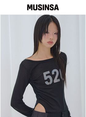 FANCY CLUB 520 船领透视长袖 (黑色) F26QB047韩国官网直邮进口