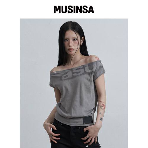 AS YOU ARE 明星同款 落肩宽松短款T恤MUSINSA韩国直邮官方正品