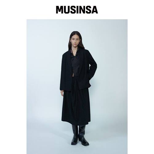 ANGGAE Shawl Tailored Jacket 黑色韩国官网直邮进口MUSINSA