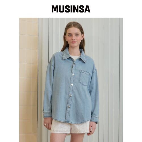 JUCYJUDY 单口袋牛仔衬衫 JZWS321C MUSINSA韩国官网直邮进口