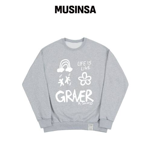 GRAVER [UNISEX] MULTI1 LOGO 卫衣_灰色韩国官网直邮进口
