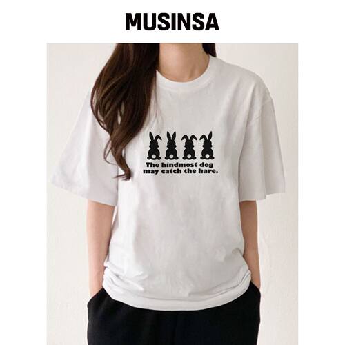 WISSY Rabbit Logo 短袖T恤 (WS021) WHITE韩国官网直邮进口