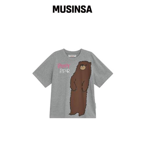 THEMUSEUMVISITOR BEARY BEAR T恤（灰色）韩国官网直邮进口