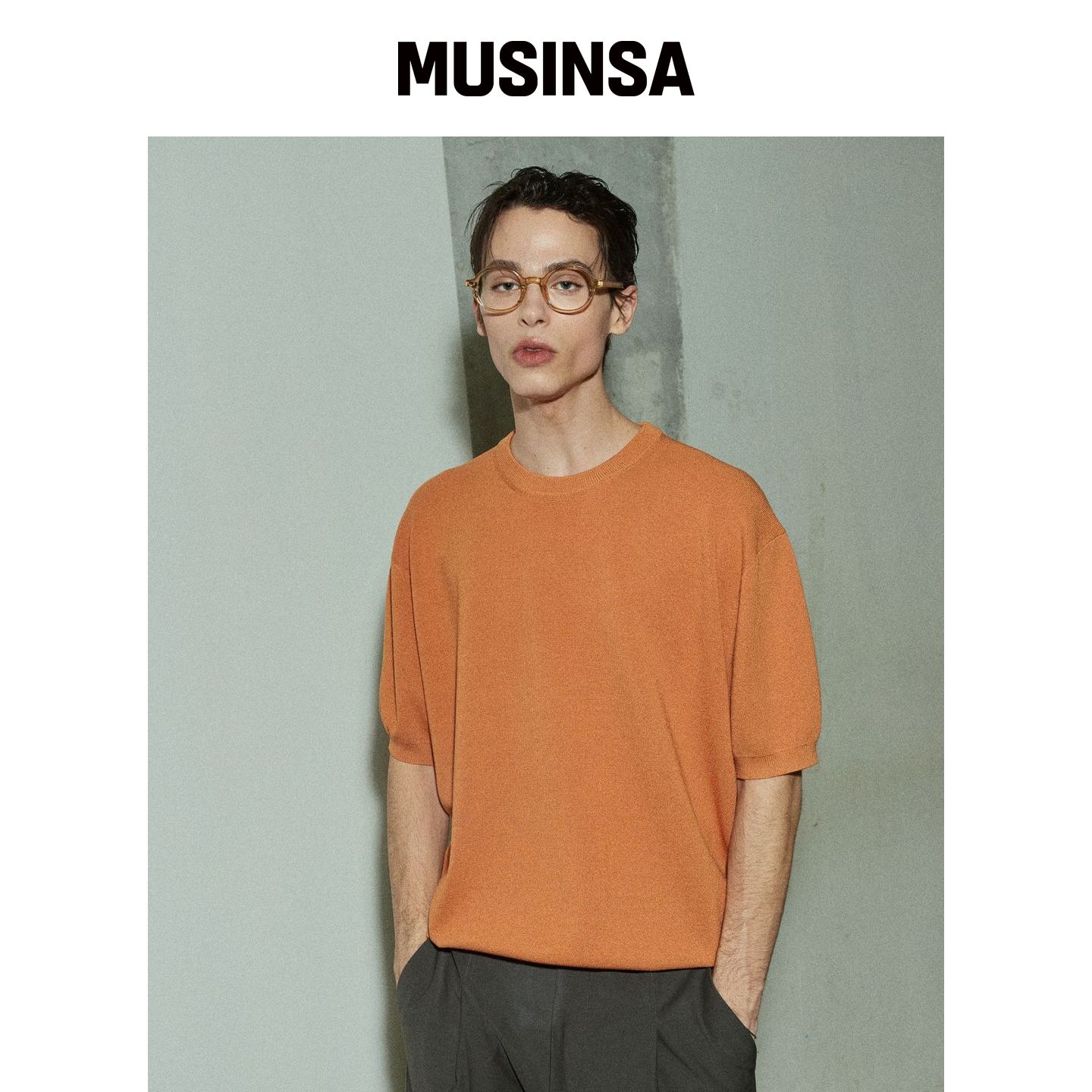 LEDEPT 夏季凉感针织套头衫 [橙色] MUSINSA韩国直邮官方正品