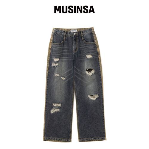 MILLO ARCHIVE 完美损坏裤子 [水洗黑] MUSINSA韩国直邮官方正品