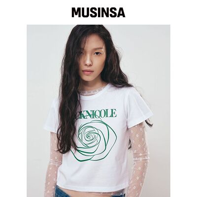 NICK&NICOLE ROSE SIGNATURE 短款上衣_白绿韩国官网直邮进口