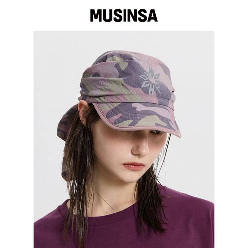 HOODHOOD logo迷彩头巾帽紫色 MUSINSA韩国直邮官方正品