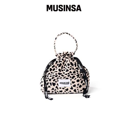 MACNI LEOPARD STRING POUCH BAG 米色 MUSINSA韩国官网直邮进口