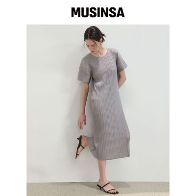 PLEATSMOOD 米拉短袖抓绒连衣裙 MUSINSA韩国官网直邮进口
