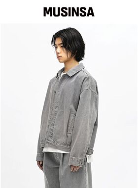ERRORS EXCEPTED JK01 抓绒牛仔夹克（灰色） MU韩国官网直邮进口