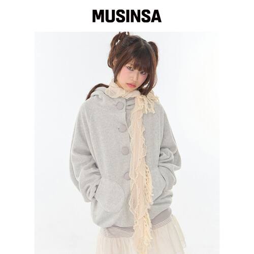 EXPIRED GIRL 抓绒云朵夹克 燕麦色 MUSINSA韩国官网直邮进口