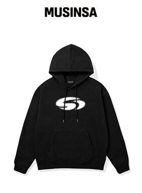 GRANDIOSITY G-SWIRL LOGO 宽松版连帽卫衣 (黑)韩国官网直邮进口