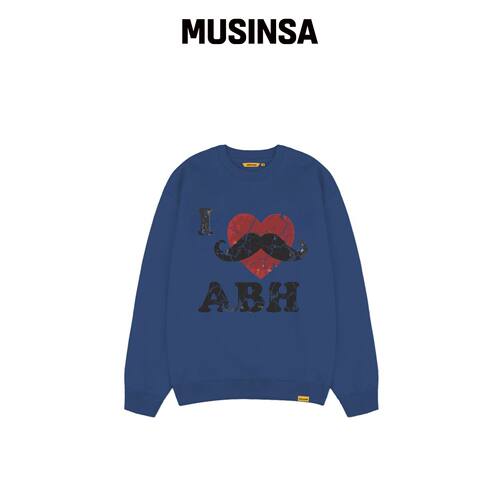 ABEEHUMS I LOVE MUSTACHE 卫衣 ABH367-168 蓝 韩国官网直邮进口
