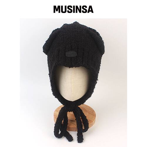 UNIVERSAL CHEMISTRY Bear Knit Black Bonnet H韩国官网直邮进口