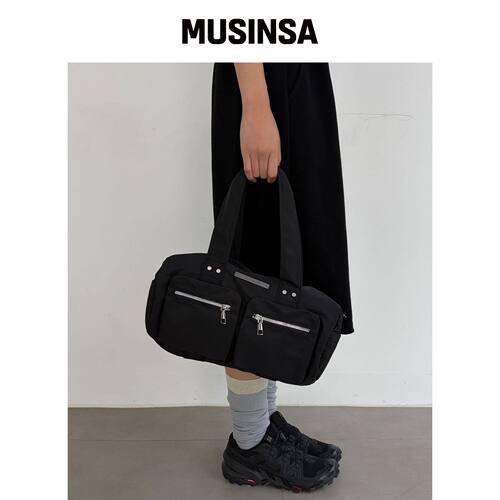 CHICKS 尼龙双口袋保龄球包黑色 MUSINSA韩国官网直邮进口
