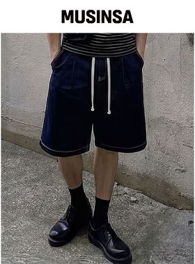 KNITTED (UNISEX) 外露绳牛仔短裤韩国官网直邮进口