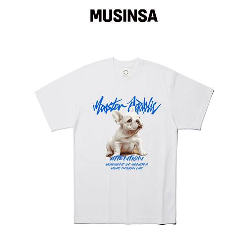 MONSTER REPUBLIC FRNCH vivid blue T恤 WHITE 韩国官网直邮进口
