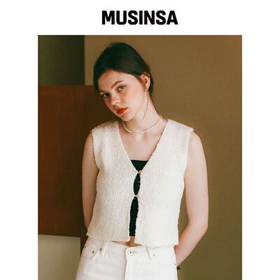 LOSSYROW Bookle 开孔针织背心 米色 MUSINSA韩国官网直邮进口