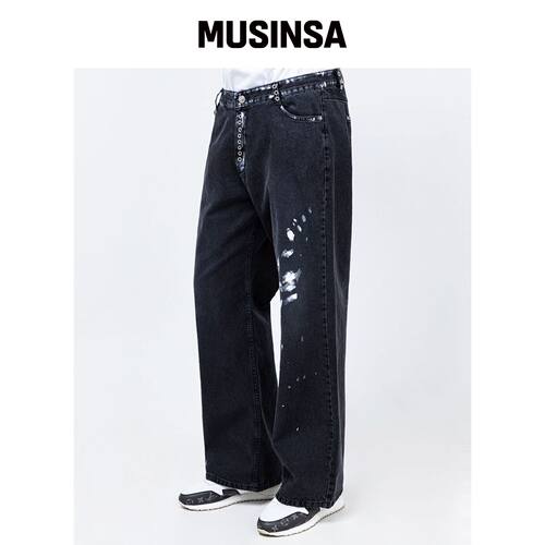 STRIKE Edge Black Wash Bootcut Jeans韩国官网直邮进口MUSINSA